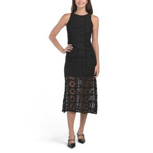 ENDLESS ROSE Black Textured Sleeveless Maxi Dress